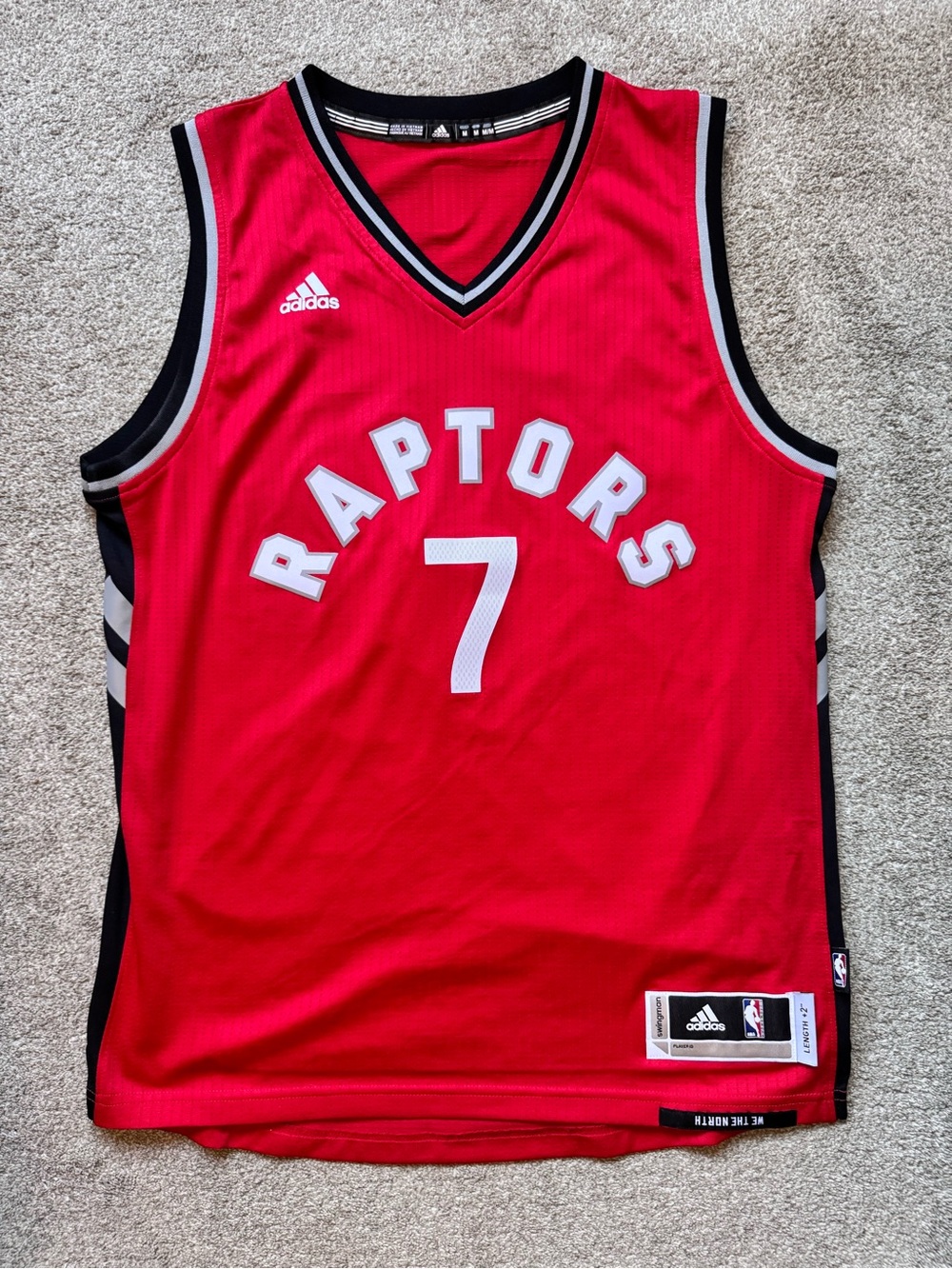 Mens Adidas Toronto Raptors NBA Kyle Lowry 2015 Swingman Jersey Size Medium
